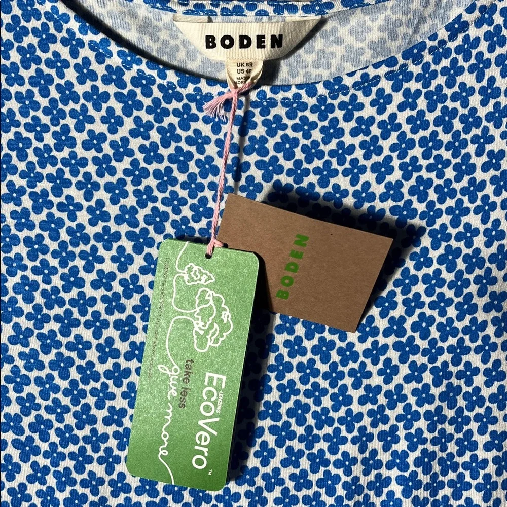 💥HP💥🆕NWT Boden “Amelie” Midi Floral Dress – US 4 – Blue Daisy Bud - Picture 6 of 8
